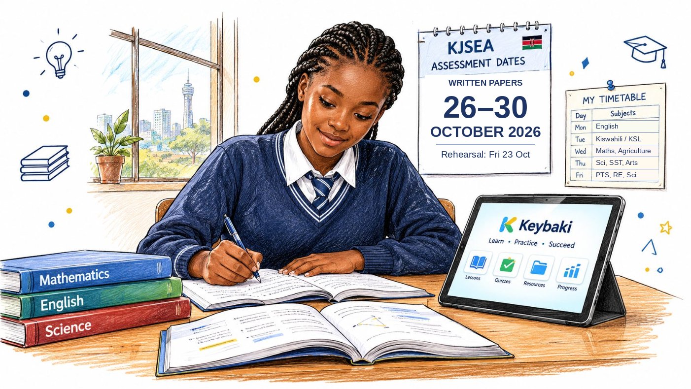 KJSEA Timetable, Assessment Dates, Subjects and Instructions